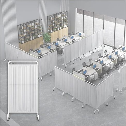 Room Divider Privacy Screen, Floor-Standing Partition with Lockable Wheels for Clinics and Offices, Ideal for Temporary Spaces in Kuwait