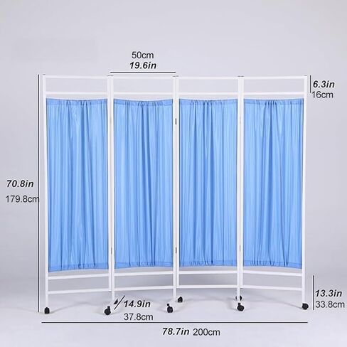 Folding Medical Privacy Screen - 4 Piece Room Divider, Waterproof Nylon Fabric for Ward, Salon, and Health Hall Partition in Kuwait