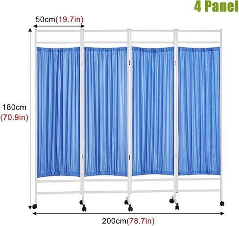 Folding Rolling Privacy Screen, Medical Privacy Divider on Wheels, 6ft Tall Portable Room Separator for Clinics and Patient Exam Rooms in Kuwait