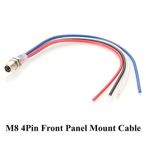 IP67 M8 A-Code 4 Pin Male موصل وعاء كابل اللوحة الأمامية جبل الاستشعار مقبس دائري كابل كهربائي مع أسلاك ضفيرة مجمعة مسبقًا للأتمتة الصناعية، PLCs، الروبوتات (20 سم) in Kuwait