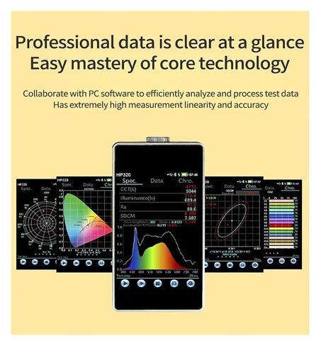 Handheld PAR Light PPFD Spectrometer for LED Grow Lights HP330P Light Spectrum Meter Lux CCT CRI Tester HP330P 350nm-800nm High Sensitivity, Low Error in Saudi Arabia