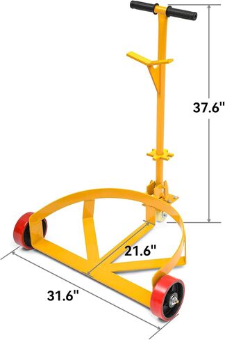 YITAMOTOR 55 جالون طبل دوللي مع عجلة دوارة 360 درجة وفرامل، عربة برميل شديدة التحمل 1200 رطل مع تصميم شبه مغلق لسهولة التحميل، عربة طبل مع 4 فتاحات زجاجات عالمية، مقبض مفتاح ربط in Kuwait