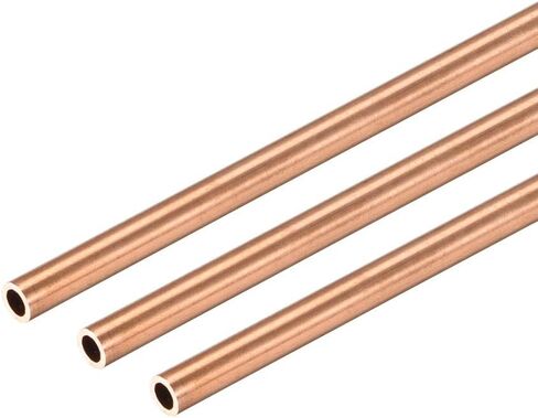 Copper Round Tube, 3mm OD 0.5mm Wall Thickness 300mm Long Straight Pipe Tubing 3 Pcs in Kuwait