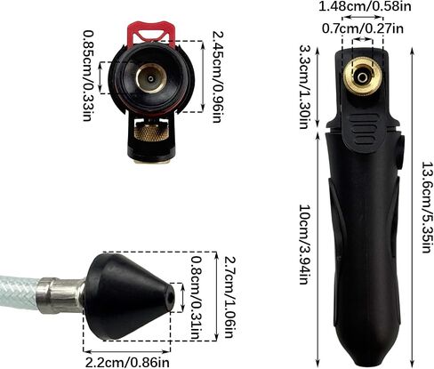 Gallo Drain Gun for Air Conditioner Condensate Lines, with Flexible Hose, Air Conditioner Cleaner Blaster Opener Kit, Threaded CO2 Cartridge Drain Blaster Cleaner, Quick Condensation Removal(Black) in Kuwait