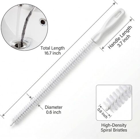 Kitchen Sink Cleaning Brush, Drain Clog Remover Brush, Flexible Long Pipe Hair Clogs Catcher Cleaner Tool for Kitchen, Bathroom in Kuwait