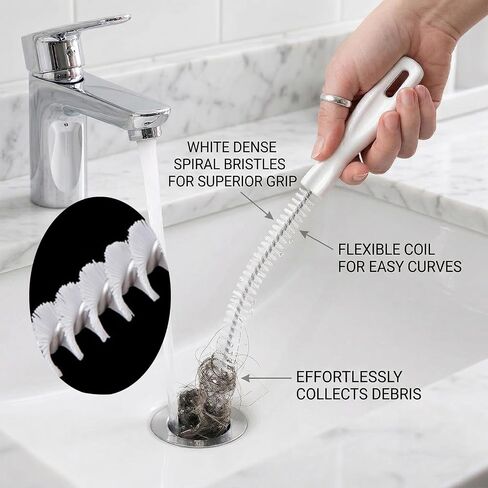 Kitchen Sink Cleaning Brush, Drain Clog Remover Brush, Flexible Long Pipe Hair Clogs Catcher Cleaner Tool for Kitchen, Bathroom in Kuwait