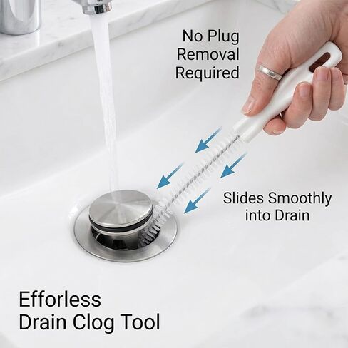 Kitchen Sink Cleaning Brush, Drain Clog Remover Brush, Flexible Long Pipe Hair Clogs Catcher Cleaner Tool for Kitchen, Bathroom in Kuwait