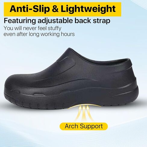 Chef Clogs Slip Resistant Oil Resistant, Chef Shoes Non Slip Kitchen Shoes for Men & Women, Nursing Gardening Waterproof in Kuwait