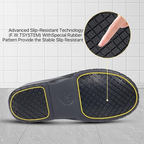 Chef Clogs Slip Resistant Oil Resistant, Chef Shoes Non Slip Kitchen Shoes for Men & Women, Nursing Gardening Waterproof in Kuwait