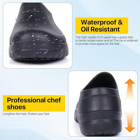 Chef Clogs Slip Resistant Oil Resistant, Chef Shoes Non Slip Kitchen Shoes for Men & Women, Nursing Gardening Waterproof in Kuwait