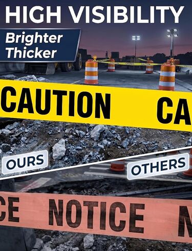 1 Roll Premium Yellow Caution Tape, 3 Inch x 656Ft | Waterproof Crime Scene Tape with Bold Black Text - Non-Adhesive for Hazardous Areas, Safety Construction and Halloween Decor in Kuwait