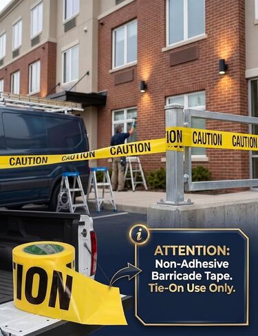 1 Roll Premium Yellow Caution Tape, 3 Inch x 656Ft | Waterproof Crime Scene Tape with Bold Black Text - Non-Adhesive for Hazardous Areas, Safety Construction and Halloween Decor in Kuwait