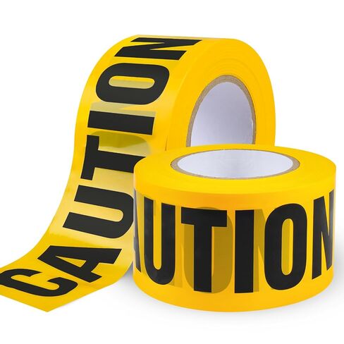 Premium Yellow Caution Tape 2 Rolls, 3 Inch x 1000FT Bright Hazard Highly Visible Barricade Tape,for Danger Zones/Sporting Events, Construction Tape for Crime Scenes/Halloween Decor in Kuwait