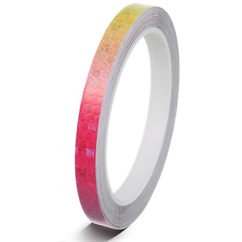 TIESOME Neon Reflective Tape 0.4In x 26 Feet, Safety Warning Glow in The Dark Tape High Viscosity Waterproof Durable Lasting Color Neon Tapes Outdoor DOT Auto Stickers (Colorful) in Kuwait
