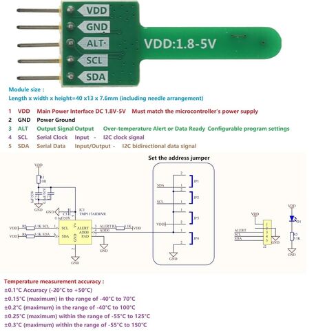 TMP117 High Precision Digital Temperature Sensor Module,16-Bit Resolution, I2C Interface, for Arduino/STM32 in Kuwait