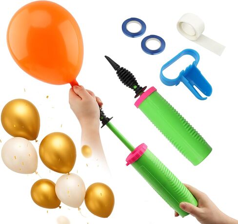 2pack Balloon Pump Hand Held Two-Way Dual Action Inflator for Balloons Handheld Air Pump Portable Manual Balloons Inflators for Party(COLOR:green) in Kuwait