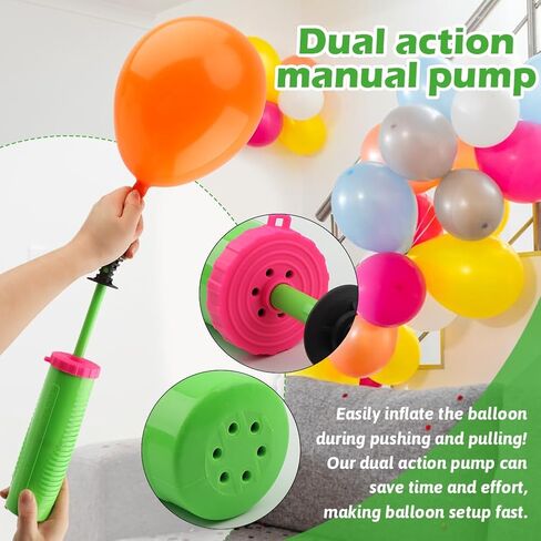 2pack Balloon Pump Hand Held Two-Way Dual Action Inflator for Balloons Handheld Air Pump Portable Manual Balloons Inflators for Party(COLOR:green) in Kuwait