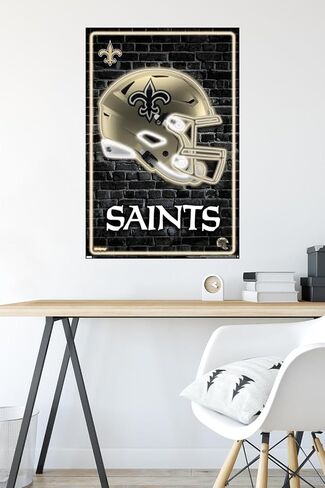 Trends International NFL New Orleans Saints - Neon Helmet 23 Wall Poster, 34L x 22.4W, Premium Unframed Version in Kuwait
