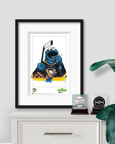 ملصق فني مطبوع من Pittsburgh Penguins Cookie Monster NHL Looney Tunes بواسطة S. Preston - ديكور جدار المنزل لغرفة المعيشة، 11 بوصة × 17 بوصة عمل فني غير مؤطر in Kuwait