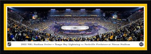 2022 NHL Stadium Series, Lightning vs Predators Panoramic Wall Art Decor | 40.25"x13.75" Framed Picture without Mat, Blakeway Panoramas in Kuwait