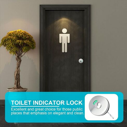 Stainless Steel Toilet Door Lock with Red Green Indicator for Public Restroom Privacy, Toilet Partition Indicator Latch, Commercial Bathroom Door Privacy Lock in Kuwait