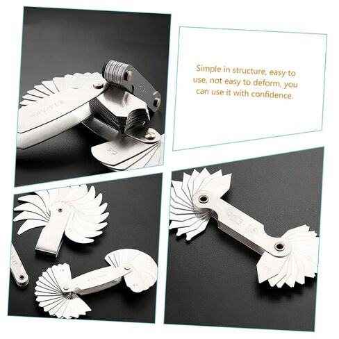 2pcs Stainless Steel Radius Gauge Tool for Precise Convex and Concave Measurements High Hardness and Easy to Use for Machinists and Tool Makers in Kuwait