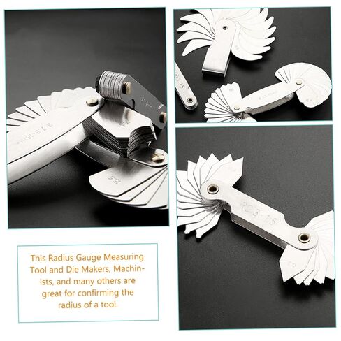 2pcs Stainless Steel Radius Gauge Tool for Precise Convex and Concave Measurements High Hardness and Easy to Use for Machinists and Tool Makers in Kuwait