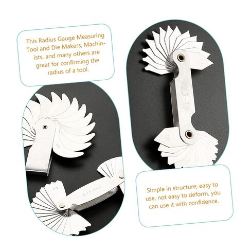 2pcs Stainless Steel Radius Gauge Tool for Precise Convex and Concave Measurements High Hardness and Easy to Use for Machinists and Tool Makers in Kuwait