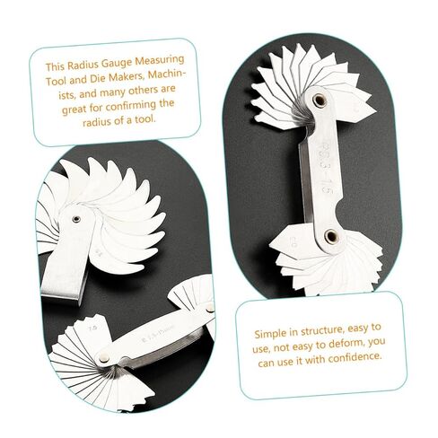 2pcs Radius Gauge Stainless Steel Radius Meters Metric Gap Measuring Tool Arc Measuring Tool for Machinists in Kuwait