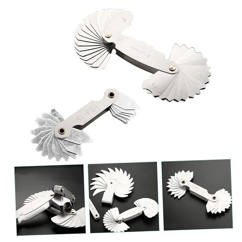 2pcs Radius Gauge Stainless Steel Radius Meters Metric Gap Measuring Tool Arc Measuring Tool for Machinists in Kuwait