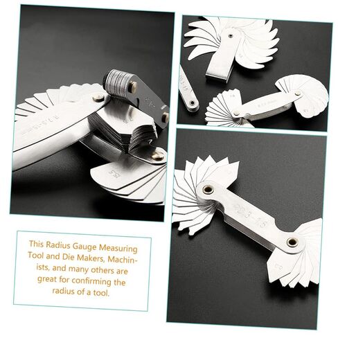 2pcs Radius Gauge SAE Metric Tool Replacement Radius Meter for Die Makers Concave Convex Measuring Tool in Kuwait