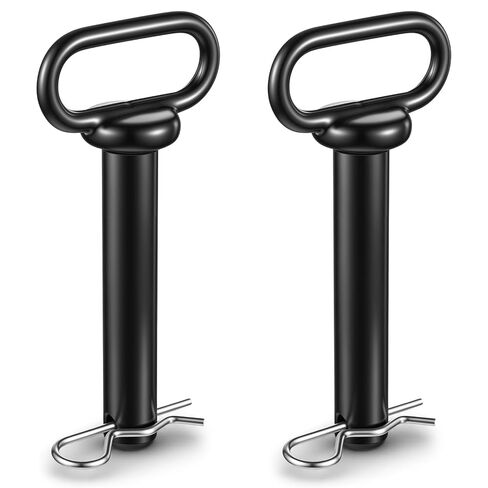 Pelopy 2 Pack 1 x 4-3/4 Inch Carbon Steel Clevis Hitch Pin with 3.35 Inch R Clip and Rubber-Coated Handle, Black Powder Coated for Ball Mounts/ATV/Hitch Accessories (Black) in Kuwait