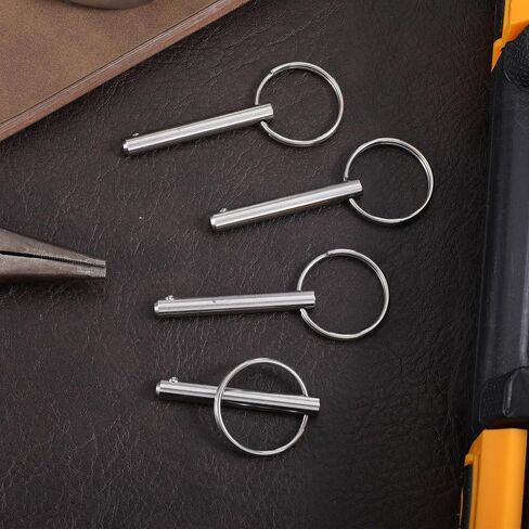 4 Pcs Quick Release Pin Stainless Steel Bimini Top Pins Diameter 1/4" (6.3mm) Usable Length 1-1/2" Overall Length 2" Marine Hardware in Kuwait