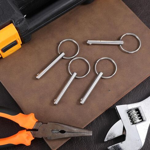 4 Pcs Quick Release Pin Stainless Steel Bimini Top Pins Diameter 1/4" (6.3mm) Usable Length 1-1/2" Overall Length 2" Marine Hardware in Kuwait