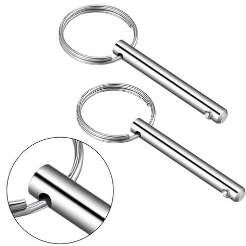 4 Pcs Quick Release Pin Stainless Steel Bimini Top Pins Diameter 1/4" (6.3mm) Usable Length 1-1/2" Overall Length 2" Marine Hardware in Kuwait