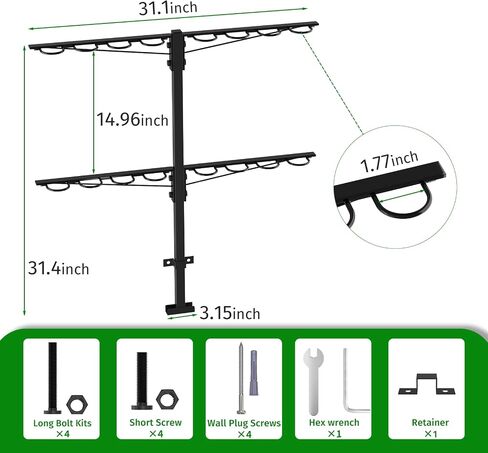 Utility Trailer Tool Rack,Trailer Racks for Lawn Equipment with 8 Tool Holes,Handle Tool Shovel Holder Rack for Truck,Heavy-Duty Landscape Accessories in Kuwait