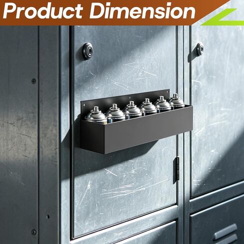 2 Pack Magnetic Aerosol Spray Can Holder,16.6 inch Heavy Duty Steel Wall Mounted Spray Can Organizer,Strong Magnet Toolbox Bottle Rack for Garage,Workshop & Kitchen (Black) in Kuwait