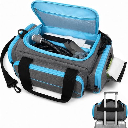 حقيبة سفر CPAP لجهاز ResMed AirSense 11 و10، حافظة CPAP محمولة لمستلزمات وملحقات آلة CPAP، حقيبة حمل طبية للسفر تناسب قناع CPAP، خرطوم، فلتر وسلك الطاقة، مع جيب للمناديل in Kuwait