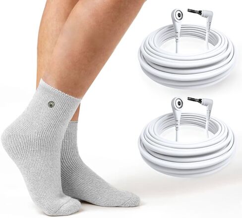 ZenEarth Grounding Socks Kit (Unisex, Medium) — Conductive Earthing Socks with 2 Grounding Cords Included. in Kuwait