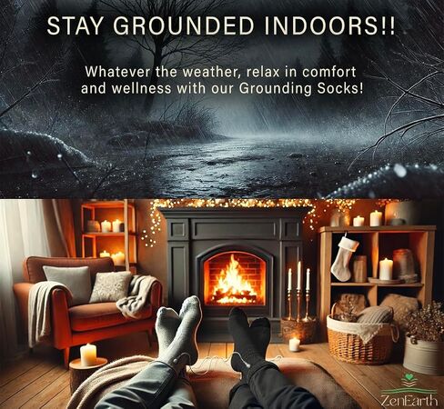 ZenEarth Grounding Socks Kit (Unisex, Medium) — Conductive Earthing Socks with 2 Grounding Cords Included. in Kuwait