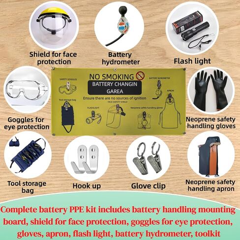 8 in 1 Complete Forklift Battery Protective Handling PPE Kit Fit for Forklift Battery Maintenance in Kuwait