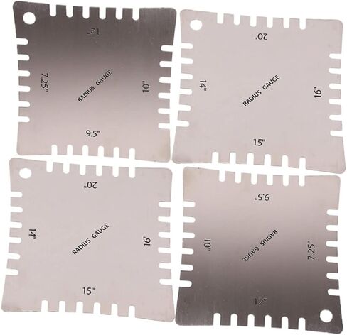 BESTonZON 4pcs Guitar Radius Gauge Set String Action Ruler for Accurate Guitar Measurements Lightweight and Portable Silver in Kuwait