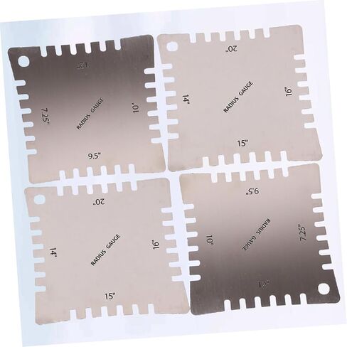 BESTonZON 4pcs Guitar Radius Gauge Set String Action Ruler for Accurate Guitar Measurements Lightweight and Portable Silver in Kuwait