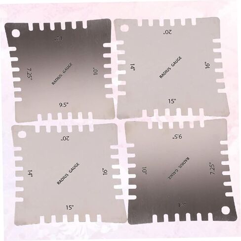 BESTonZON 4pcs Guitar Radius Gauge Set String Action Ruler for Accurate Guitar Measurements Lightweight and Portable Silver in Kuwait