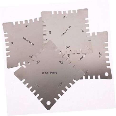 BESTonZON 4pcs Guitar Radius Gauge Set String Action Ruler for Accurate Guitar Measurements Lightweight and Portable Silver in Kuwait