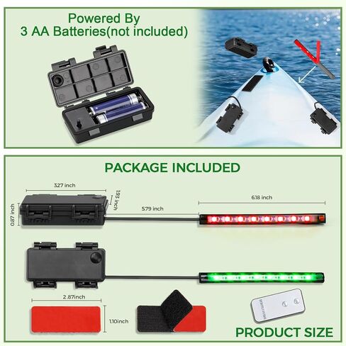 بطارية Botepon تعمل على LED LED LED LED ، IP67 IP67 مصابيح قوارب الكاياك المقاومة للماء للتجديف بالليلا in Kuwait