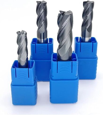 End Mill Bits Tungsten Carbide End Mill R1.0 Corner Round 4 Flutes HRC 50° Tungsten Steel Milling Cutter Milling Tools 4mm-12mm Machine Cutting Tool(D6.0xR1.0xD6xL75) in Kuwait