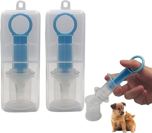 2Pc Blue Pet Medicine Feeder Liquid Oral Syringe Milk Nursing Bottles Syringe Soft Tip Plastic Pet Medical Feeding Tool for Dog Puppy Cat, Kitten Nursing Supplies in Kuwait