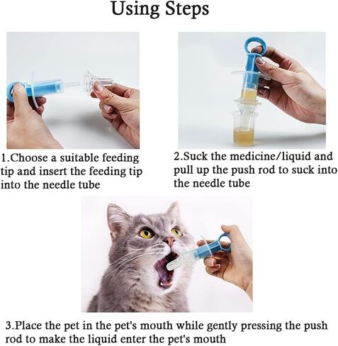 2Pc Blue Pet Medicine Feeder Liquid Oral Syringe Milk Nursing Bottles Syringe Soft Tip Plastic Pet Medical Feeding Tool for Dog Puppy Cat, Kitten Nursing Supplies in Kuwait