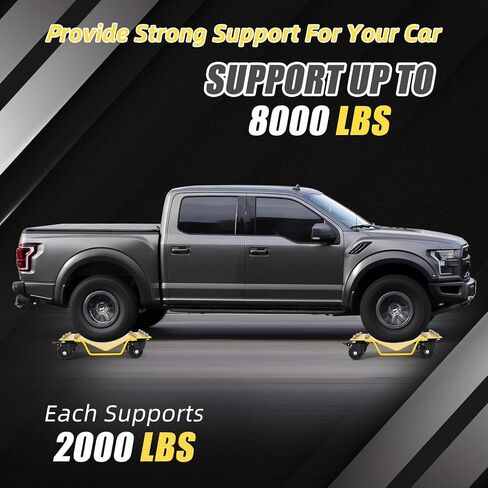 Car Wheel Dolly with 8000 LBS Capacity, Car Dolly with Security Lock, Wheel Dollies for Vehicle Moving, Auto Repair in Kuwait